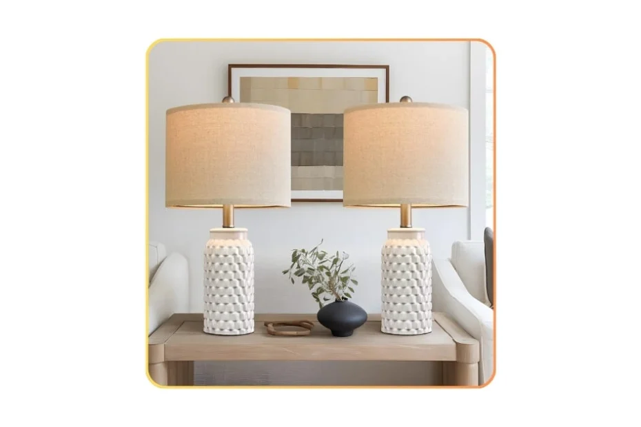 USumkky 20.5" White Modern Ceramic Bedside Lamp Set of 2 – Detailed Review