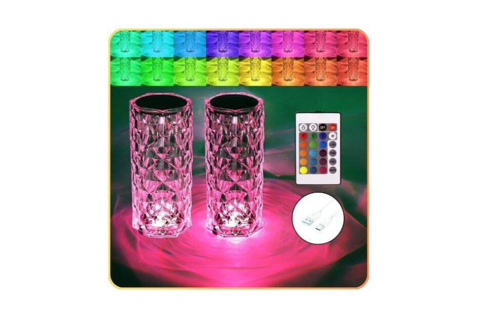 Crystal RGB Color Changing Table Lamps