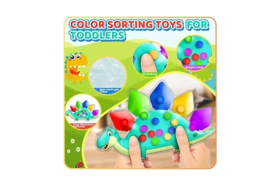 Dinosaur Color Sorting Sensory Toy – Interactive Fun for Young Learners